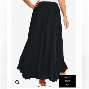 Zac & Rachel Black Flowing Crinkly Maxi Skirt